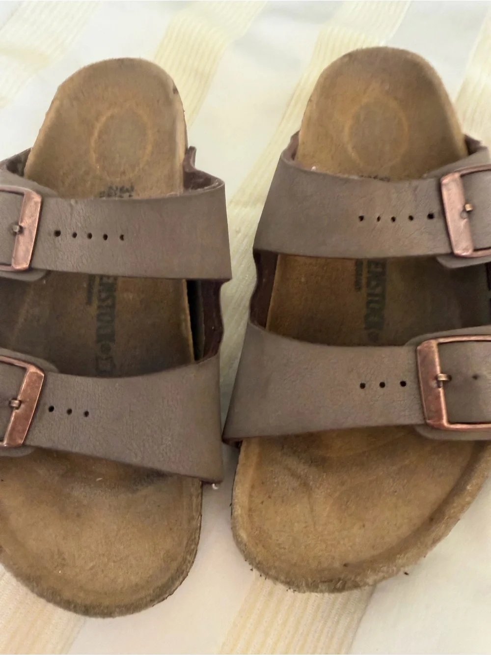 Birkenstock Kids Two-Strap Brown Leather Sandals